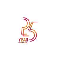 25 Year Anniversary Celebration Vector Template Design Illustration