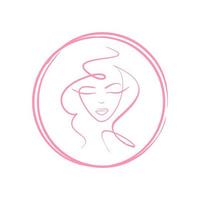 girl face silhouette - vector logo on white background for beauty salon.
