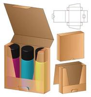 Box packaging die cut template design. 3d mock-up vector