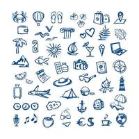 travel - vector flat icons for web. Tourism - sketch set for hotels and travel agencies.