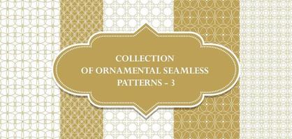 Collection of repeatable ornamental vector patterns. Geometric oriental backgrounds