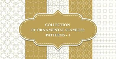 Collection of repeatable ornamental vector patterns. Geometric oriental backgrounds