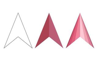 Polygonal, flat and contour arrows set isolated on a white background vector