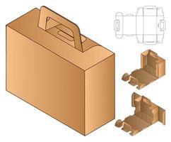 diseño de plantilla troquelada de embalaje de caja. Maqueta 3d vector