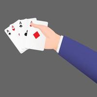 business man hand holding a suit card vector