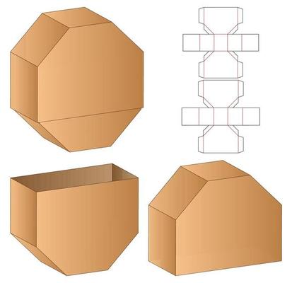 Box packaging die cut template design. 3d mock-up