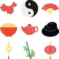 conjunto de vectores de diseño plano de china