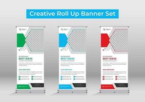 Creative business roll up banner design vector