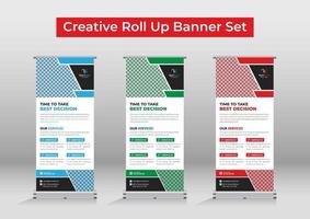 Corporate roll up banner vector