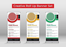 Photography roll up banner set vector