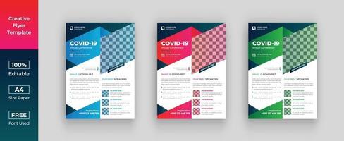 Covid-19 flyer design template vector