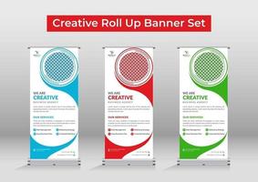 Business roll up banners template vector