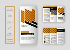 Business agency tri-fold brochure vector