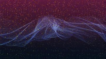 Dark Violet digital Sound Wave on technology Background vector