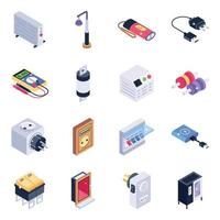 Technology Tools Isometric icon set vector