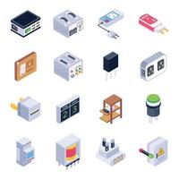 Isometric Electronic Devices isometric icon set vector