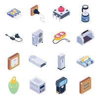 Technology Instruments Isometric icon set vector