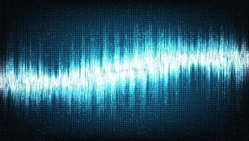 Modern Digital Sound Wave on Technology Background vector