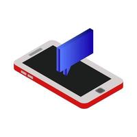 Isometric Dialog Cloud On Smartphone vector