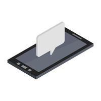 Isometric Dialog Cloud On Smartphone vector