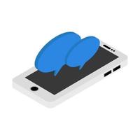 Isometric Dialog Cloud On Smartphone vector