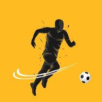 fútbol, pelota de fútbol, posar, oscuridad, llama, silueta vector