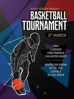 basketball tournament poster template vector