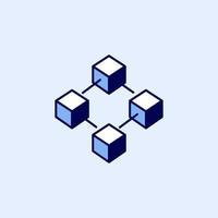 Blockchain technology icon. Block chain symbol or logo element simple style. vector