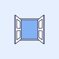 Opened window simple icon vector. Window symbol in linear style. vector
