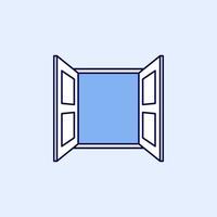 vector de icono simple de ventana abierta. símbolo de ventana en estilo lineal.