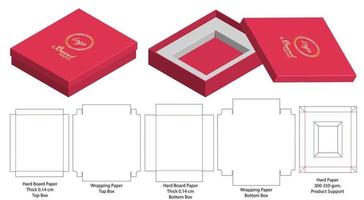 diseño de plantilla troquelada de embalaje de caja. Maqueta 3d vector