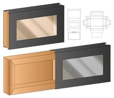 diseño de plantilla troquelada de embalaje de caja. Maqueta 3d vector