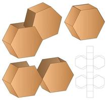 diseño de plantilla troquelada de embalaje de caja. Maqueta 3d vector