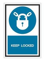 Keep Locked Symbol Sign Isolate On White Background vector
