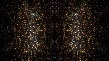 patrón simétrico estrella polvo rastro partículas brillantes cayendo video