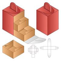 diseño de plantilla troquelada de embalaje de caja. Maqueta 3d vector