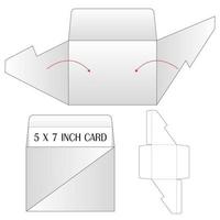 Invitation Envelope packaging die cut template design. 3d mock-up vector