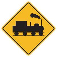 Warning signs Railway crossing without gates on white background vector