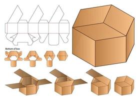 diseño de plantilla troquelada de embalaje de caja. Maqueta 3d vector