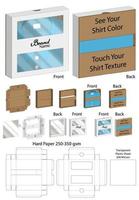 diseño de plantilla troquelada de embalaje de caja. Maqueta 3d vector