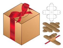 Box packaging die cut template design. 3d mock-up vector