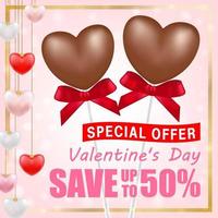 Valentines Day Shopping Sale greeting card banner vector