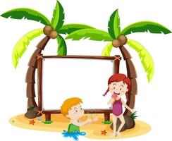 Summer beach kids banner Royalty Free Vector Image