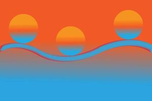 3d abstract blend orange and blue background vector