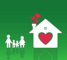 Happy family at home icon vector