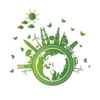 Green cities with eco-friendly concept vector