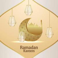 Vector elegant ornament of ramadan kareem islamic festival. Invitation greeting card with creative background