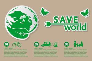 World with eco-friendly concept banner template vector