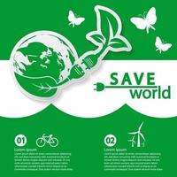 World with eco-friendly concept banner template vector