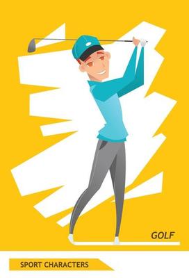 Sport characters golf player vector design
